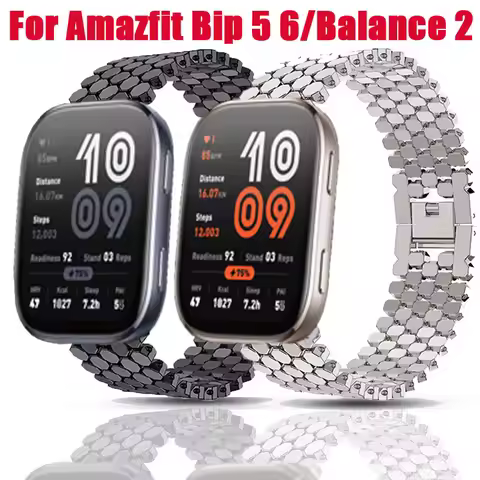 22mm Stainless Steel Strap For Amazfit Bip 5 6/Bip 5 Unity Bracelet For Amazfit Balance/Balance2/Pac