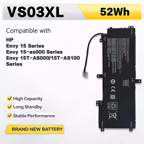 PowerHub VS03XL 11.55V 52Wh Laptop Battery For HP Envy 15-AS 15T-AS Series Replace HSTNN-UB6Y TPN-I1