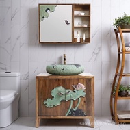 ✿Original✿New Chinese Style Bathroom Cabinet Mirror Cabinet Combination Bathroom Cabinet Floor Wash Table Modern Minimalist Bathroom Wash Basin Cabinet