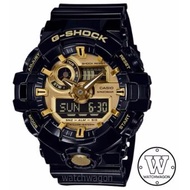 Casio G-Shock GA-710GB-1A Watch Black &amp; Gold Resin Band Sports Gents ga-710  ga-710gb  ga710  ga-710gb-1adr