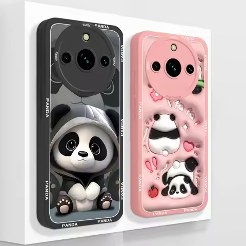 For Realme 11 Pro Plus Case Panda Full Protection Phone Back Cover Soft Liquid Silicone Protectors F