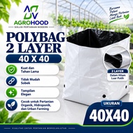 Polybag 2 Layer Outer White Inside Black 40x40 - 1 Pack
