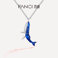 Fanci Fanci Silver Jewelry [The Rest of Life Have You Series] Deep Sea Whale Couple Necklace 52HZ Sm