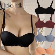 Take Talk Push Up Bra Women 1/2 Cup Soft Wireless Bralette Breathable Underwear Candy Color Female L