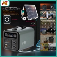 LED Lighting Power Station 550Wh With Optional Solar Panel 200W for Camping/Emergency Battery Backup