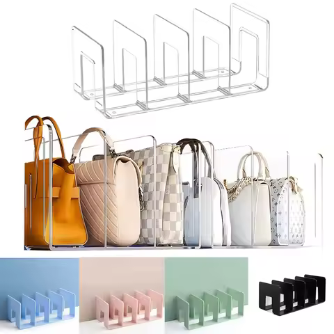 Clear Bag Storage Shelf Divider Acrylic Closet Finishing Divider Purse Handbag Storage Rack Handbag 