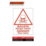 Proguard "Danger Very Toxic" Bahaya Danger Chemical Hazardous Sticker Label Safety Sign Indoor Outdo