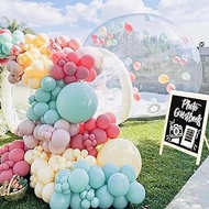 Inflatable Clear Bubble House.Children's Clear Bubble House Party.Commercial Grade PVC Bubble House with Blower&amp;Pump. Kids Party Clear Dome Balloon Garden Tent.10FT Diameter Bubblen, 6FT Tunnel. (1)