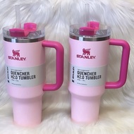 Stanley Starbucks Winter Pink Tumbler Quencher H2.0 40oz Travel Tumbler Large Capacity Straw Handle