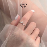 Yours by Jo S925 Sterling Silver Butterfly Diamond Adjustable Ring