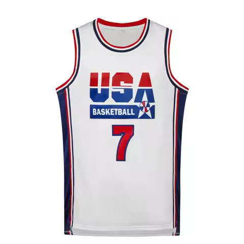 USA#7 Men's Basketball Jersey Breathable Round Neck Sportswear Sleeveless Boys Training Uniform Team