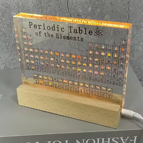 Acrylic Periodic Table Figurines Mendeleev Printing Element Periodic Table Desk Decor Chemistry Disp
