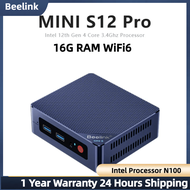 Beelink มินิ S12โปร N100 Intel 12th Intel มินิ PC Windows 11 DDR4 16GB 500GB RAM 1TB NVME SSD 3.4Ghz ปลุกบน LAN Wi-fi 6บลูทูธ5.2เดสก์ท็อปคีย์บอร์ดเกมแล็ปท็อป