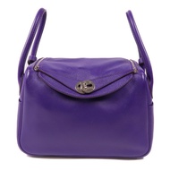 HERMES Swift皮革Lindy 26銀扣手挽肩背兩用袋Cassis