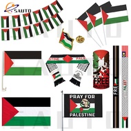 [Wish for World Peace]Bendera Palestin Banner Flag Car Flag Scarf Pin Bandana Necklace Bracelet Stic