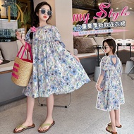 YI Ready Stock 2-15 Years Old Girls Dress New Style Fashionable Children Children's Clothing Little 