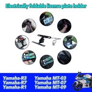 Aluminum Alloy Electric Folding Motorcycle License Plate Frame Number Holder with One Touch for Yama