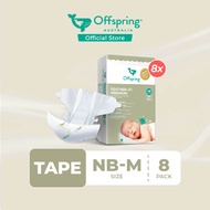 Offspring FeatherAir Premium Baby Diapers Tape NB528/S448/M384 [8 Packs]