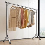 不鏽鋼晾衣架落地摺疊室內外曬衣架可移動掛衣架免安裝單槓衣架