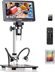Leipan DM9H HDMI Coin Microscope with 7" IPS Screen,1200X Magnification Soldering Microscope,Longer 