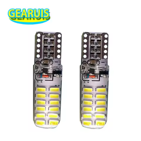 100pcs T10 Silicone Strobe Flash Shine 24 smd 3014 LED 194 168 W5W 24SMD Car Auto License Plate Wedg