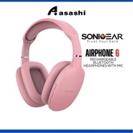 SonicGear AirPhone 6 Rechargeable Bluetooth Headphones With Mic | Up to 10 Hours PlayTime | 1 Year W
