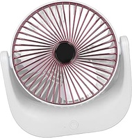 USB Desk Fan, 3 Speeds Mini Desk Fan Battery Operated Rechargeable Personal Fan Quiet Portable Table Fan Adjustable Angle USB Fan for Bedroom Home Office Desktop Travel (Red)