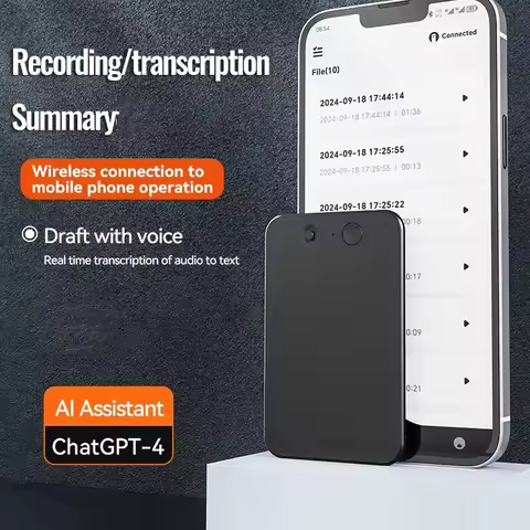 Intelligent AI ChatGPT-4 App Phone Call Voice Recorder 8-128GB Transcribe Summarize Sound Device Aud