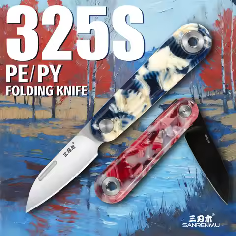 SANRENMU 325S PY/PE Pocket Folding Knife Daily Home Office Outdoor Camping Fruit Cutting EDC Portabl