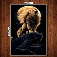Modern Poster - big jumbo Waving Lion Print Poster Painting size 50x100cm 70x100cm 100x150cm 100x200