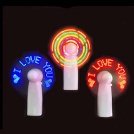 Mini LED Light Fan Portable Handheld Cooling Fan Battery Operated Flashing Fan Student Ideal Gift Fa
