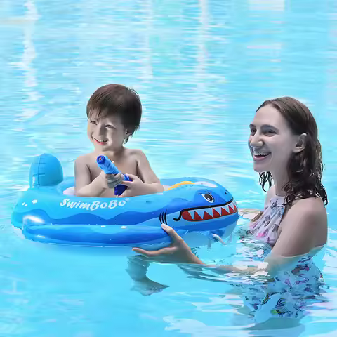 Baby Swimming Pool Float With Water Gun Accessories Shark Swim Ring Inflatable Floating Fun Toys Swi
