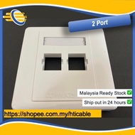 Commscope AMP® faceplate – Flat 2Gang RJ45 Cat 3 / CAT 5e / CAT 6