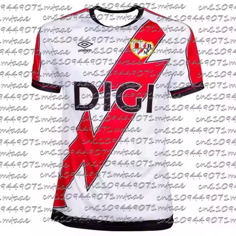 2026 New Rayo Vallecano Home Shirt Kids Adults T-Shirt Y2K Street Style Quick Dry Training Fitness T