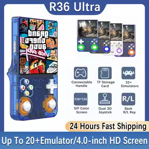 R36 Ultra 2026 Open Source R36S Video Game Console Linux System 4.0 Inch IPS Screen Portable Pocket 