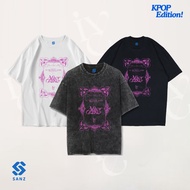 SANZ kpop IVE oversize & slimfit stonewash washed tshirt black white longsleeve IVE-5