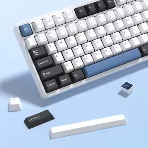 KBDiy GMK Arctic Keycap Cherry Profile Double Shot PBT ISO Keycaps For Gamer Mechanical Keyboard Kit
