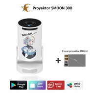 SMOON 300 Smart Projector LCD TV - Proyektor Pintar - 200 ANSI Lumens - TV Android - Fokus Otomatis