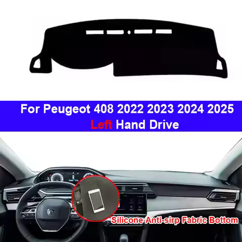 Silicone Non-Slip Car Auto Dashboard Cover For Peugeot 408 2022 2023 2024 2025 Dash Mat Carpet Cushi