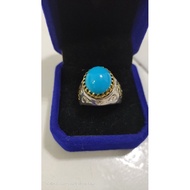 Cincin Perak Firus Sky Blue Iran + Free Kain Pengilat Perak