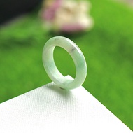 Green Jade Ring Purple Plain Shape Size 61-62 mm.