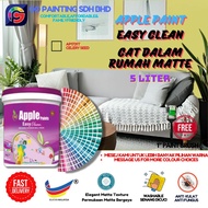 5 LITER APPLE PAINT CAT GRED 1 SENANG DICUCI DALAM RUMAH MATTE [EASY CLEAN 1ST GRADE HOME INTERIOR W