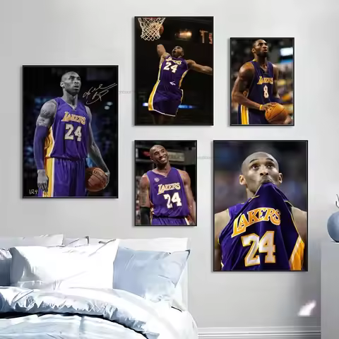 Basketball Star Kobe bryant Poster High quality poster paper waterproof sticker home living room bar