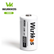 Wurkkos 3.7V 1100mah 18350 Battery with Flashlight Chargeable for LED Flashlight