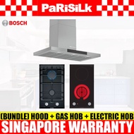 (Bulky)(Bundle) Bosch DWB98JQ50B Series 6 Cooker Hood + PRB3A6B70K Series 8 Gas Hob (PUB) + PKF375CA2E Series 2 Electric Hob