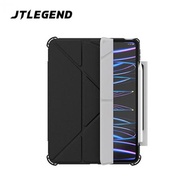 JTLEGEND iPad Air 10.9,Pro 11Mighty Shield相機快取面蓋防摔皮套(含Apple pencil筆槽+磁扣) - 黑