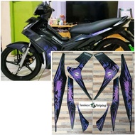 UNGU Yamaha Jupiter MX 135 black purple Striping sticker 2009