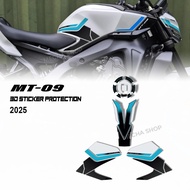 For MT-09 2025 MT 09 2025 Ice Storm Motorcycle Accessories 3D Resin Stickers Tank Pad Protection Kit