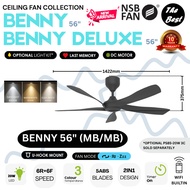 NSB BENNY BENNY DELUXE 56 Inches 5 ABS Blade DC Motor 6 Speeds R/F Remote Control Optional 20W 3C LE