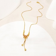 Hyl Jewelry 445N Wanita Titanium Stainless steel Kalung Karat Emas Silver Asli Panjang Muda Dan Ant